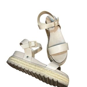 MIA Kierra Beige Espadrille Platform Sandals Sz 9